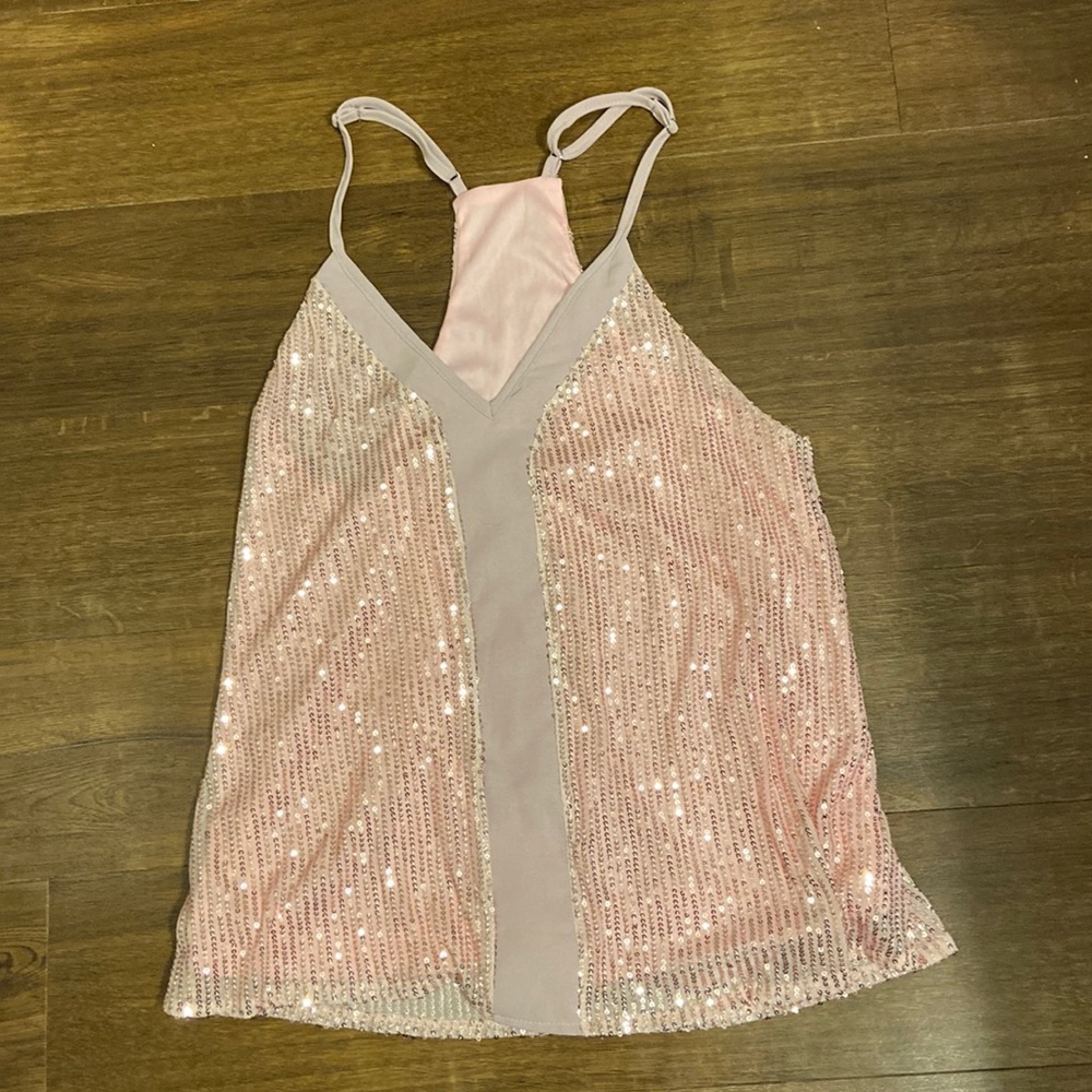 Y2K pink sequin top